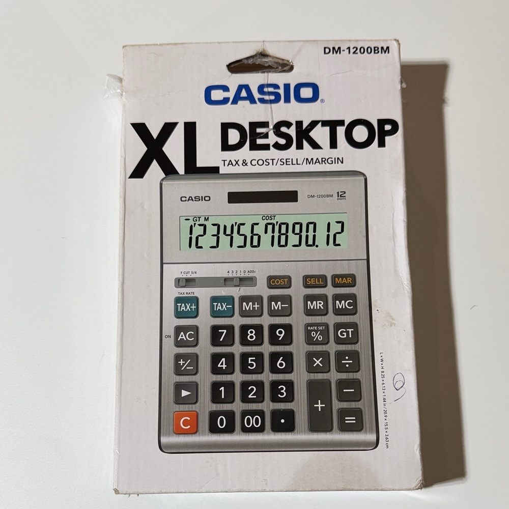 Casio DM-1200BM 12-Digit LCD XL Desktop Calculator